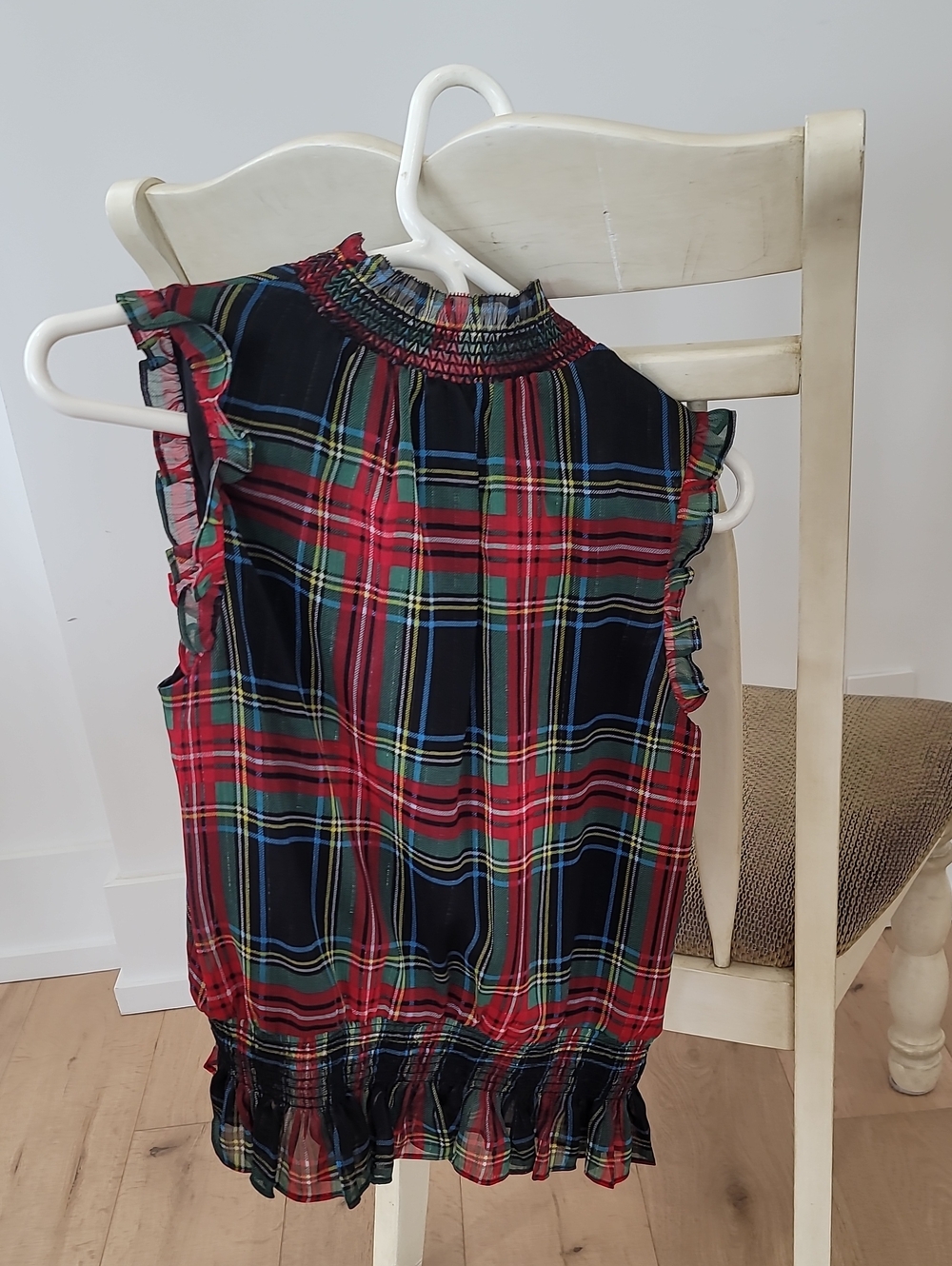 J. Crew Ruffle Plaid Top - Picture 2 of 3